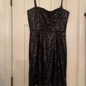 BCBGMaxAzria Black Sequin Mini Dress